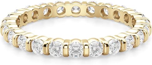 2 MM Round Cut Full Eternity Moissanite Wedding Band for Women Engagement Bridal Ring Silver Solid White/Yellow/Rose Gold Vintage Matching Stackable Anniversary Bands Gifts in Kuwait