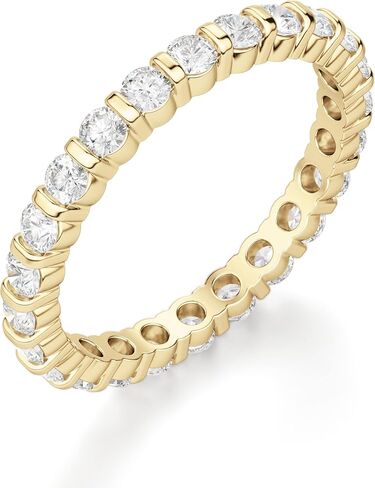 2 MM Round Cut Full Eternity Moissanite Wedding Band for Women Engagement Bridal Ring Silver Solid White/Yellow/Rose Gold Vintage Matching Stackable Anniversary Bands Gifts in Kuwait