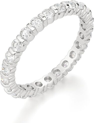 2 MM Round Cut Full Eternity Moissanite Wedding Band for Women Engagement Bridal Ring Silver Solid White/Yellow/Rose Gold Vintage Matching Stackable Anniversary Bands Gifts in Kuwait