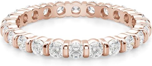 2 MM Round Cut Full Eternity Moissanite Wedding Band for Women Engagement Bridal Ring Silver Solid White/Yellow/Rose Gold Vintage Matching Stackable Anniversary Bands Gifts in Kuwait