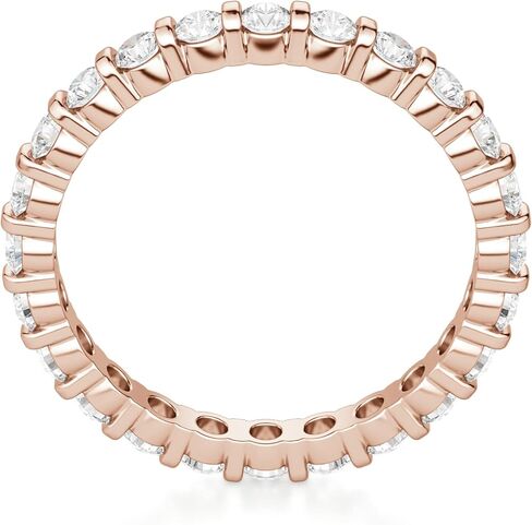 2 MM Round Cut Full Eternity Moissanite Wedding Band for Women Engagement Bridal Ring Silver Solid White/Yellow/Rose Gold Vintage Matching Stackable Anniversary Bands Gifts in Kuwait