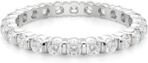 2 MM Round Cut Full Eternity Moissanite Wedding Band for Women Engagement Bridal Ring Silver Solid White/Yellow/Rose Gold Vintage Matching Stackable Anniversary Bands Gifts in Kuwait