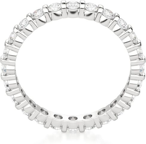 2 MM Round Cut Full Eternity Moissanite Wedding Band for Women Engagement Bridal Ring Silver Solid White/Yellow/Rose Gold Vintage Matching Stackable Anniversary Bands Gifts in Kuwait