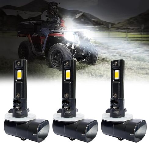 4010253 LED لـ 2017-2022 2023 2024 Polaris Sportsman 450 570 850 1000 XP المصابيح الأمامية بزاوية مسبقة 886 لمبات، مجموعة ATV Pod والمصد الثلاثي، مصابيح أمامية قوية بيضاء للطرق الوعرة 6000K، 3 عبوات in Kuwait