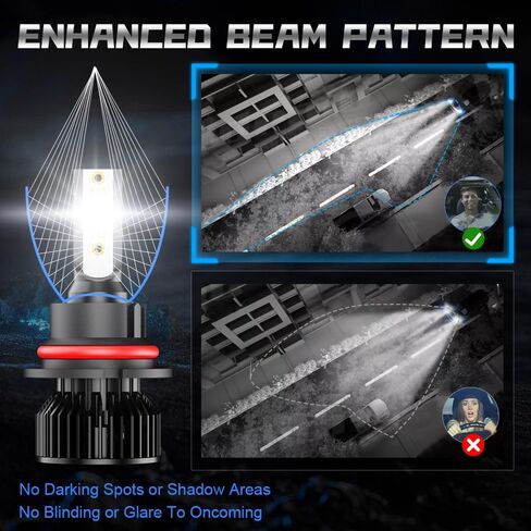 لمجموعة مصابيح LED دودج رام 1500 2500 3500 PICKUP1994-1998، 4 قطع بيضاء فائقة السطوع وشعاع مرتفع ومنخفض ومصابيح ضباب LED. in Kuwait