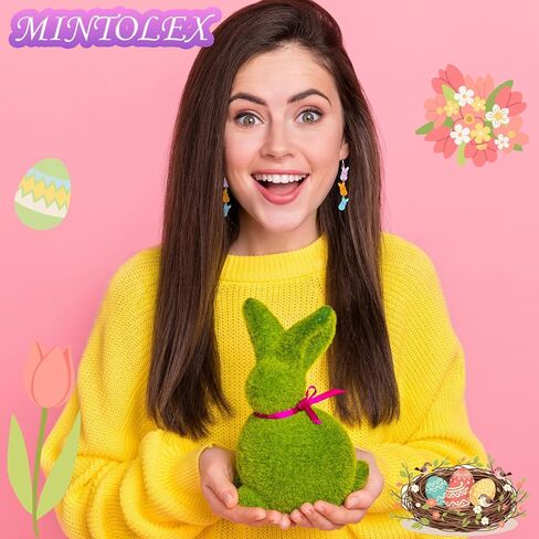 Easter Bunny Earrings for Women Glitter Triple Acrylic Rabbit Drop Dangle Earrings Colorful Easter Jewelry Gifts for Spring Party in Saudi Arabia