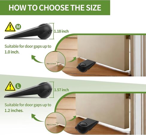 سدادات باب لأسفل الباب، سدادات باب مطاطية، حاملات أبواب لجميع أنواع الأسطح، عبوتان من سدادات الأبواب السحرية، 3.9 بوصة، أسود وأسود in Kuwait