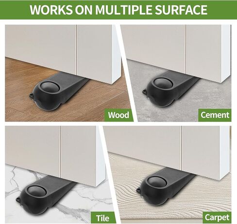 سدادات باب لأسفل الباب، سدادات باب مطاطية، حاملات أبواب لجميع أنواع الأسطح، عبوتان من سدادات الأبواب السحرية، 3.9 بوصة، أسود وأسود in Kuwait