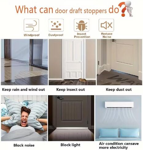 1Pc Draft Stopper for Doors, Weatherproofing Seal, Bottom Sweep for Both Exterior and Interior Doors, and a Noise and Dust Insulation Blocker for Garage Windows. in Saudi Arabia