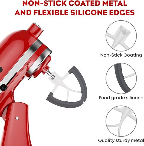 درع السكب لخلاط حامل KitchenAid، مع ملحق مجداف من الفولاذ المقاوم للصدأ لخلاط Kitchenaid، يناسب خلاطات حامل رأس مائلة 4.5-5Qt من FGREEBLE in Saudi Arabia