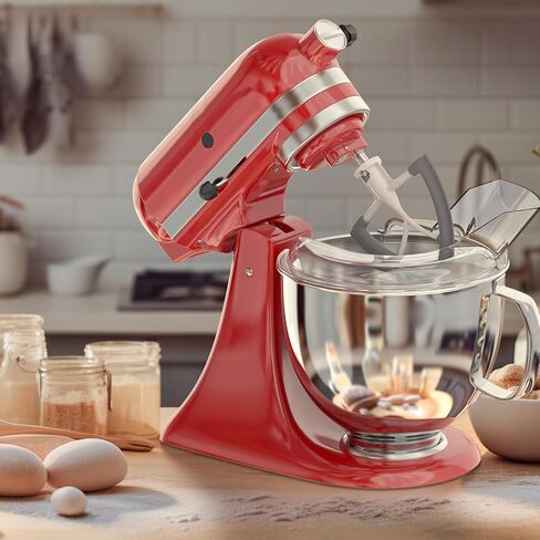 درع السكب لخلاط حامل KitchenAid، مع ملحق مجداف من الفولاذ المقاوم للصدأ لخلاط Kitchenaid، يناسب خلاطات حامل رأس مائلة 4.5-5Qt من FGREEBLE in Saudi Arabia