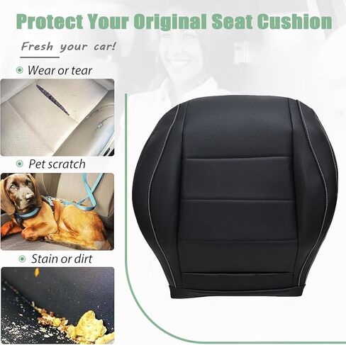 Priprilod Leather Driver Side Bottom Replacement Seat Cover Black Compatible with Mercedes Benz GLE350 GLE450 4Matic, Sport, Exclusive, Base 2020 2021 2022 2023 2024 in Saudi Arabia