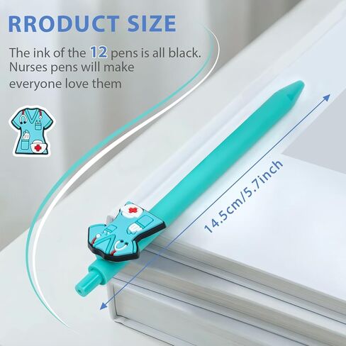 12 Pcs Cute Nurse Pens Set for Work, Funny Nurse Essential Accessories for CNA, RN, Medical Assistants & Nursing Students, Nurse Week Appreciation Gifts (Black Ink) in Kuwait