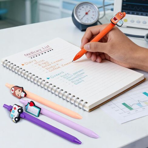 12 Pcs Cute Nurse Pens Set for Work, Funny Nurse Essential Accessories for CNA, RN, Medical Assistants & Nursing Students, Nurse Week Appreciation Gifts (Black Ink) in Kuwait