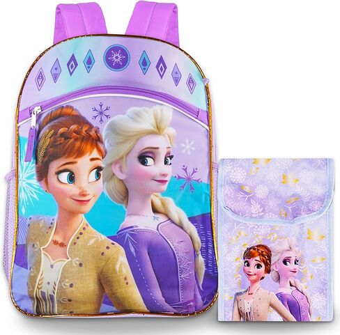 Disney Frozen Backpack for Girls - Bundle with 16" Elsa and Anna School Bag and Insulated Lunch Tote Frozen Backpack Set for Kids in Saudi Arabia