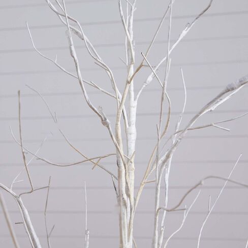Nearly Natural 4-FT Pre-lit Artificial White Birch Tree with LED Lights, 51 White LEDs for Indoor Home Décor, Fake Lighted Birch Tree for Winter, Valentine's Day, Easter Decorations in Saudi Arabia