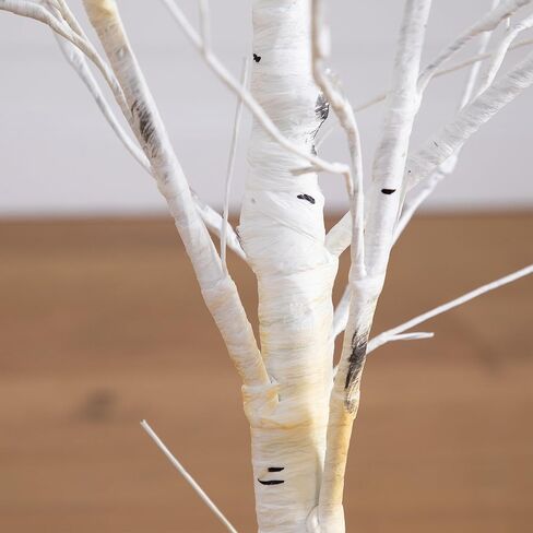 Nearly Natural 4-FT Pre-lit Artificial White Birch Tree with LED Lights, 51 White LEDs for Indoor Home Décor, Fake Lighted Birch Tree for Winter, Valentine's Day, Easter Decorations in Saudi Arabia