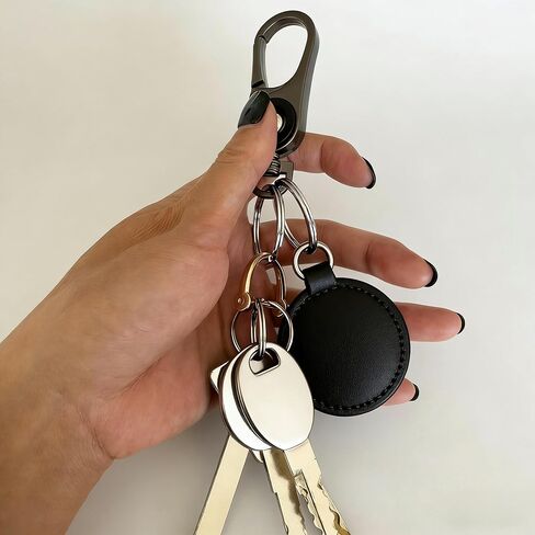 3 قطع سلاسل مفاتيح للرجال، سلاسل مفاتيح للسيارة شديدة التحمل، 2 حلقة مفاتيح، رمادي معدني in Saudi Arabia