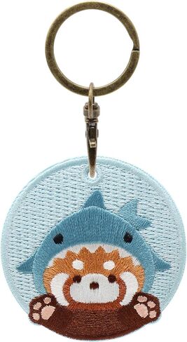 إكسسوار سلسلة مفاتيح باندا حمراء لطيفة مطرزة على الوجهين من MC Fashion - قلادة هدية إبداعية للحقائب وحقائب الظهر in Kuwait