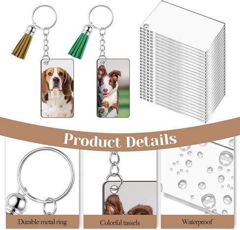 مجموعة فراغات سلسلة المفاتيح الأكريليك 320 قطعة من SHENLIU، بما في ذلك الفراغات الأكريليكية الشفافة، وشرابات سلسلة المفاتيح، وحلقات المفاتيح، وحلقات القفز، مستطيلة فارغة على الوجهين من أجل صناعة سلسلة مفاتيح من الفينيل بنفسك in Kuwait