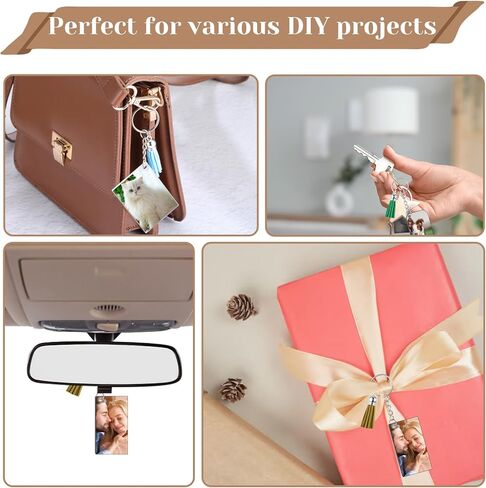 مجموعة فراغات سلسلة المفاتيح الأكريليك 320 قطعة من SHENLIU، بما في ذلك الفراغات الأكريليكية الشفافة، وشرابات سلسلة المفاتيح، وحلقات المفاتيح، وحلقات القفز، مستطيلة فارغة على الوجهين من أجل صناعة سلسلة مفاتيح من الفينيل بنفسك in Kuwait