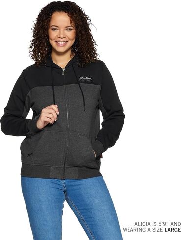 Indian Motorcycle Women's Colorblock Script Hoodie, Gray - 2864950 in Saudi Arabia