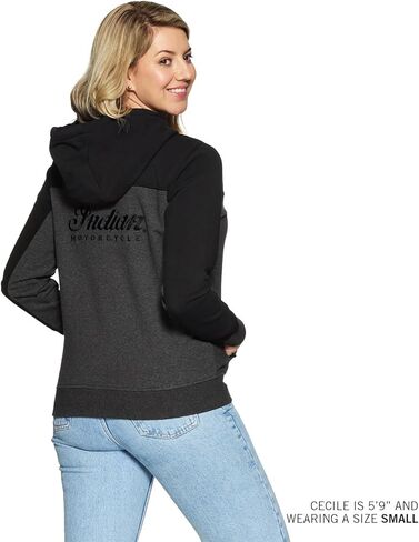 Indian Motorcycle Women's Colorblock Script Hoodie, Gray - 2864950 in Saudi Arabia