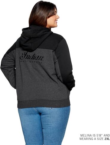 Indian Motorcycle Women's Colorblock Script Hoodie, Gray - 2864950 in Saudi Arabia