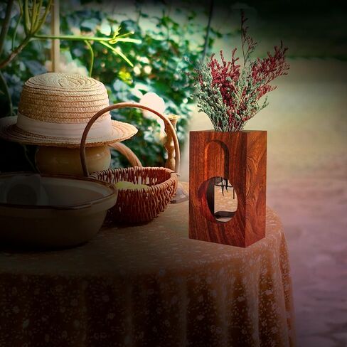 Meinvcisi 2 Empty Fragrance Wood Glass Diffuser Bottles, Refillable Diffuser Bottles with 10pcs Reeds Sticks &10 wood balls, Wood Vases Reed Diffuser Set, Vintage Embossed, 75ML, Brown. 2 Packs. in Saudi Arabia