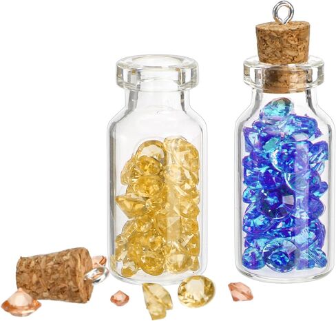 Kingrol 100 Pack 2ml Mini Glass Bottles with Corks for Adult DIY Crafts, Decorative Message Bottles, Wedding Table Décor, Spell Jars - Includes Funnels & Eye Screws in Saudi Arabia