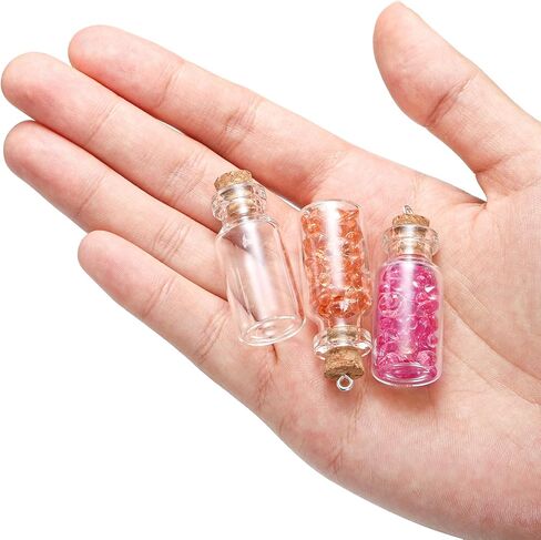 Kingrol 100 Pack 2ml Mini Glass Bottles with Corks for Adult DIY Crafts, Decorative Message Bottles, Wedding Table Décor, Spell Jars - Includes Funnels & Eye Screws in Saudi Arabia