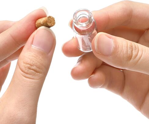 Kingrol 100 Pack 2ml Mini Glass Bottles with Corks for Adult DIY Crafts, Decorative Message Bottles, Wedding Table Décor, Spell Jars - Includes Funnels & Eye Screws in Saudi Arabia