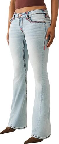 True Religion Joey Low Rise Super T Flap Flare Womens Jeans | Denim, Stitching & Horseshoe in Saudi Arabia