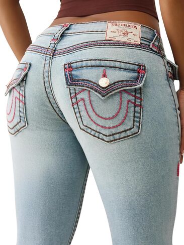 True Religion Joey Low Rise Super T Flap Flare Womens Jeans | Denim, Stitching & Horseshoe in Saudi Arabia