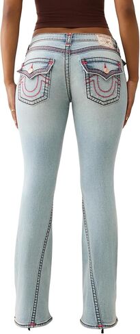 True Religion Joey Low Rise Super T Flap Flare Womens Jeans | Denim, Stitching & Horseshoe in Saudi Arabia