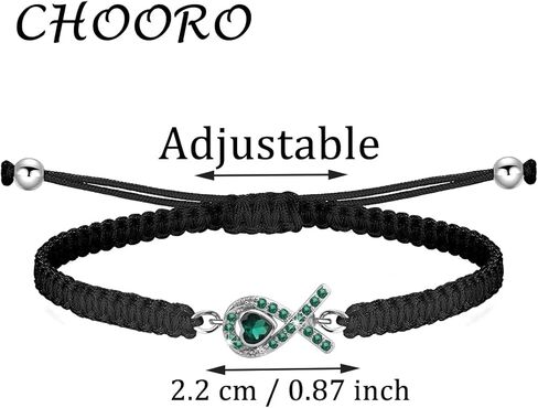 CHOORO الأخضر الوعي دعم هدية الوعي بالصحة العقلية سوار قابل للتعديل الشريط الأخضر المحارب المجوهرات in Saudi Arabia