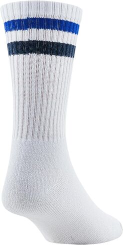 GOLDTOE Men's Cotton Blend Athletic Crew Socks, 6-Pairs, White/Royal Assorted, Shoe Size: 6-12.5 in Saudi Arabia