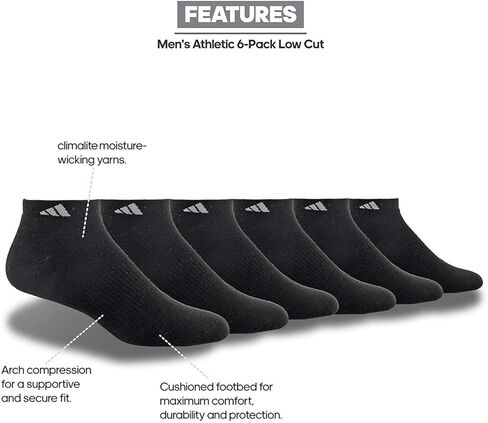 adidas Men's 6-Pack Low Cut Sock in Saudi Arabia
