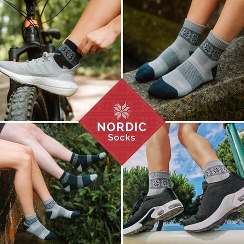 جوارب NORDIC، زوجان، جوارب مشي من صوف ميرينو خفيفة الوزن، جوارب أداء خارجية مضادة للتقرحات in Kuwait