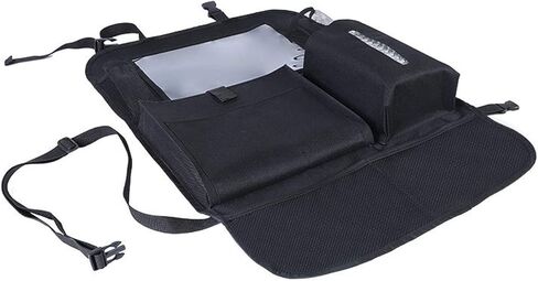2 Pcs Large Size Car Backseat Organizer with 1 Pcs Trash Garbage Bag, Clear Screen Tablet Holder and 9 Storage Pockets,Foldable Seat Back Protectors for Toys Drinks Book ,Travel Accessories (Black) in Saudi Arabia