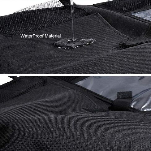 2 Pcs Large Size Car Backseat Organizer with 1 Pcs Trash Garbage Bag, Clear Screen Tablet Holder and 9 Storage Pockets,Foldable Seat Back Protectors for Toys Drinks Book ,Travel Accessories (Black) in Saudi Arabia