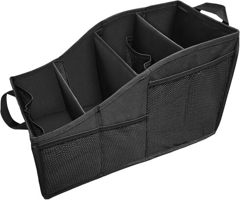 Car Seat Organizer, Collapsible Passenger Seat Storage Caddy with 4 Compartments, Waterproof Oxford Cloth Storage Box for Automotive Front & Back Seats, Car Accessories in Saudi Arabia