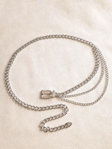 Sacina Silver-tone Chunky Chain belt, Waist Belly Chain, Gothic Goth Punk Grunge Emo Belt, Goth Accessories in Saudi Arabia