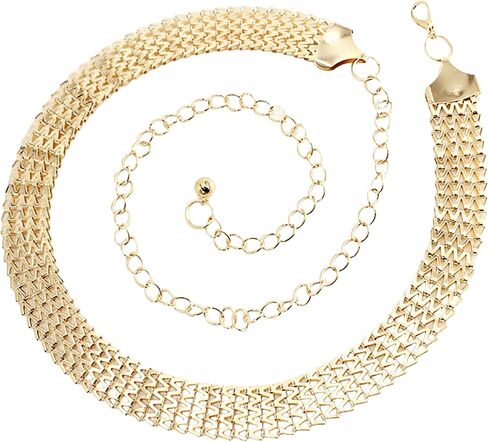 حزام سلسلة ذهبي لامع للسيدات مقاس 1 بوصة حزام خصر لامع لفستان الزفاف خصر رسمي 25 بوصة حتى 40 بوصة in Kuwait