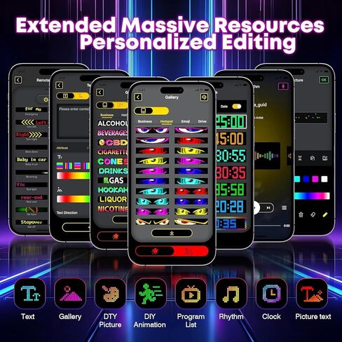 شاشة LED متعددة اللوحات عالية السطوع 5800 لوكس (23.4 بوصة × 4.73 بوصة) - أكثر سطوعًا بمقدار 3 مرات، نص ورسوم متحركة قابلة للبرمجة عبر التطبيق/عن بعد للسيارات والمتاجر - يعمل بمنفذ USB 5 فولت in Kuwait