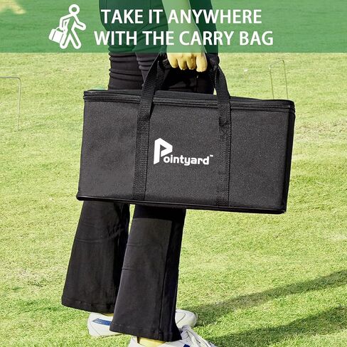 مجموعة كرات Pointyard Bocce، مجموعة كرات Bocce كلاسيكية مقاس 90 مم مع 8 كرات Bocce من الراتنج/1 حقيبة بالينو/نايلون بسحاب/شريط قياس - ألعاب عائلية خارجية للفناء الخلفي/الحديقة/الشاطئ (أحمر وأخضر) in Kuwait