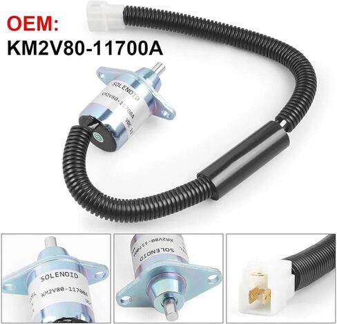 12V Fuel Shut Off Solenoid Valve KM2V80-11700A Compatible With Diesel Engine Generator Oil Stop in Saudi Arabia