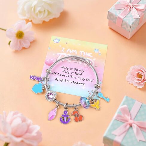 سوار Kpop - سوار قابل للتعديل مع سحر عصري، Kpop Merch للجماهير، هدية مجوهرات مستوحاة من الحب الذاتي للنساء in Kuwait