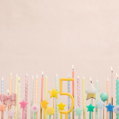 Meri Meri Rainbow Daisy Candles (Pack of 12), Flower Candles for Cakes and Cupcakes, Baby Showers, Bridal Showers, Average Height with Stick: 2.125", Unscented in Saudi Arabia