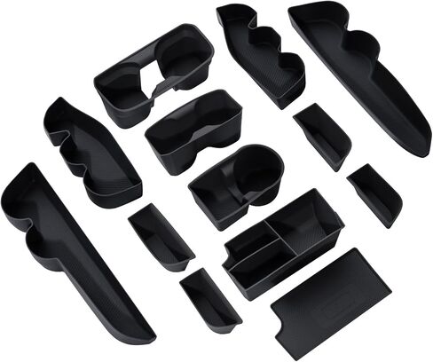 Silicone Organizer Tray for Tacoma 2024 2025, Custom Fit Gen 4th Tacoma Accessories, Non-Slip Interior Liner Insert Cup Holder pad Center Console Silicone Rubber 13PCS in Saudi Arabia